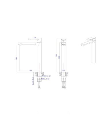 Inter Ceramic visoka slavina za umivaonik marsiliya ss304 mat srebrna