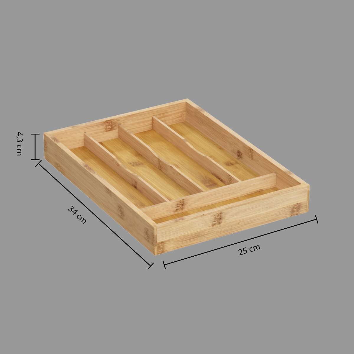 Five organizator za pribor za jelo 34x25x4.3cm bambus bambus - Image 2