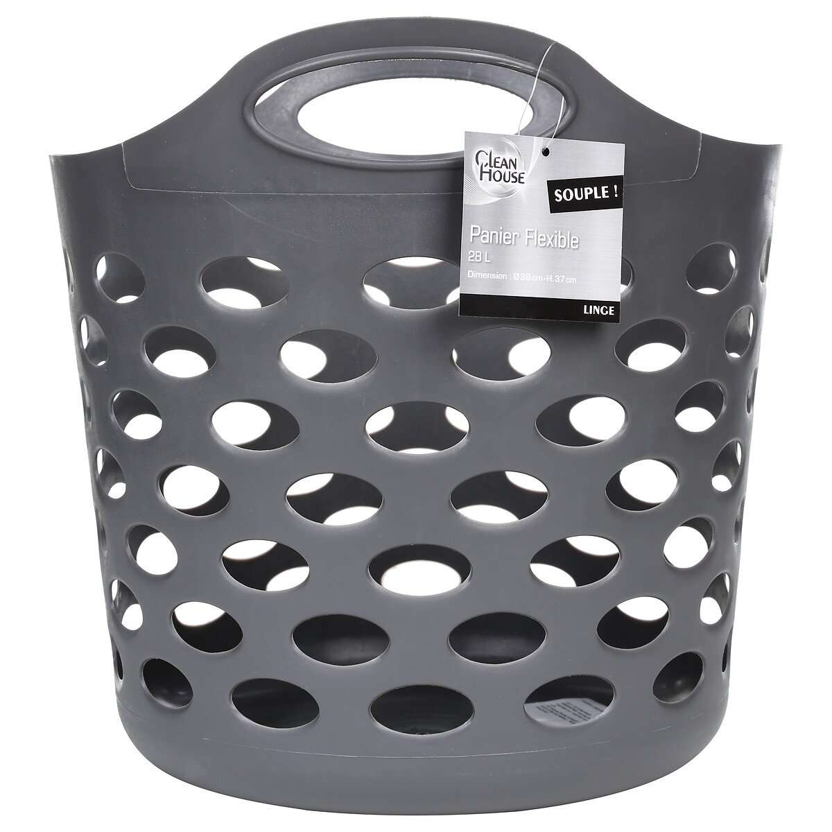 Five košara za rublje flexy 28l 39x38x37.5cm polipropilen siva - Image 4