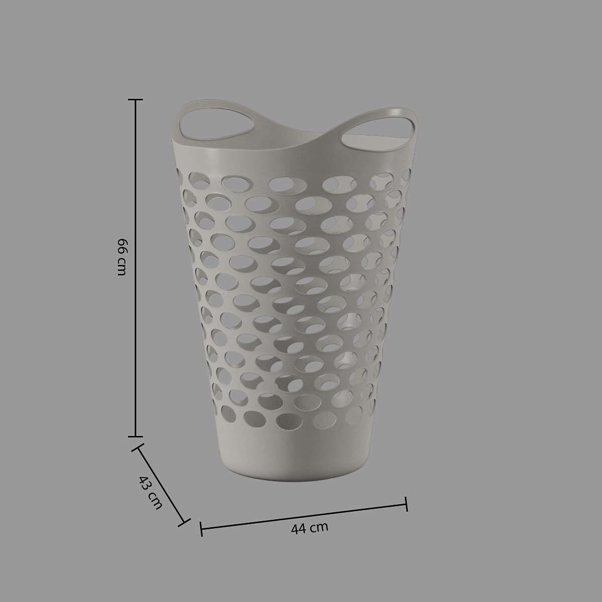 Five košara za rublje 60l flexy 44x43x66cm polipropilen siva - Image 3