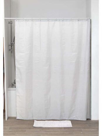 Tendance zavjesa za kadu + 12 pp kukica 180x200cm poliester, bijela