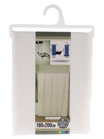 Tendance zavjesa za kadu + 12 pp kukica 180x200cm poliester, bijela
