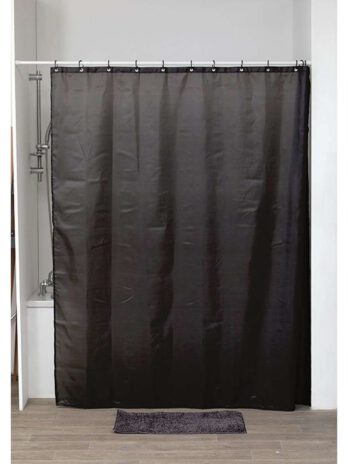 Tendance zavjesa za kadu + 12 pp kukica 180×200 cm poliester, crna
