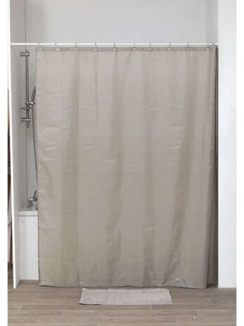 Tendance zavjesa za kadu + 12 pp kukica 180x200cm poliester, sivo smeđa