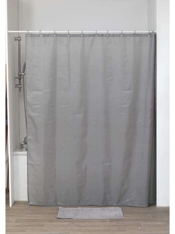 Tendance zavjesa za kadu + 12 pp kukica 180x200cm poliester, siva