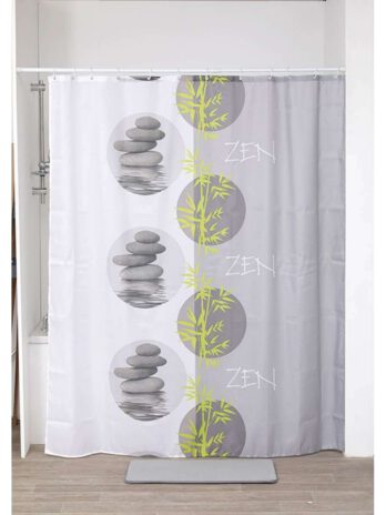 Tendance zavjesa za kadu + 12 bijelih pp kukica 180x200cm poliester, palaos