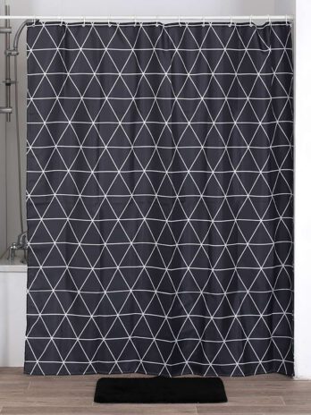 Tendance zavjesa za kadu + 12 bijelih pp kukica 180×200 cm, poliester, osaka