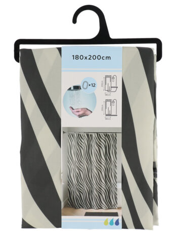 Tendance zavjesa za kadu + 12 bijelih pp kukica 180×200 cm, poliester, naomi
