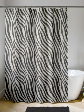 Tendance zavjesa za kadu + 12 bijelih pp kukica 180×200 cm, poliester, naomi