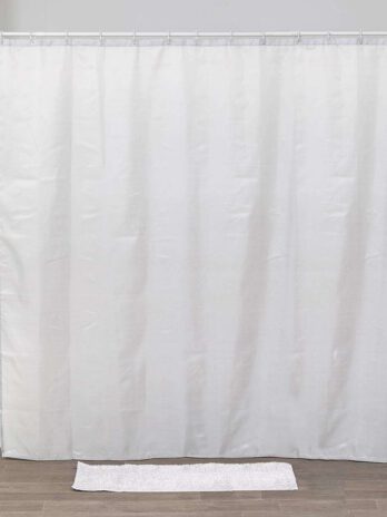 Tendance zavjesa za kadu + 16 pp kukica 240x200cm poliester, bijela