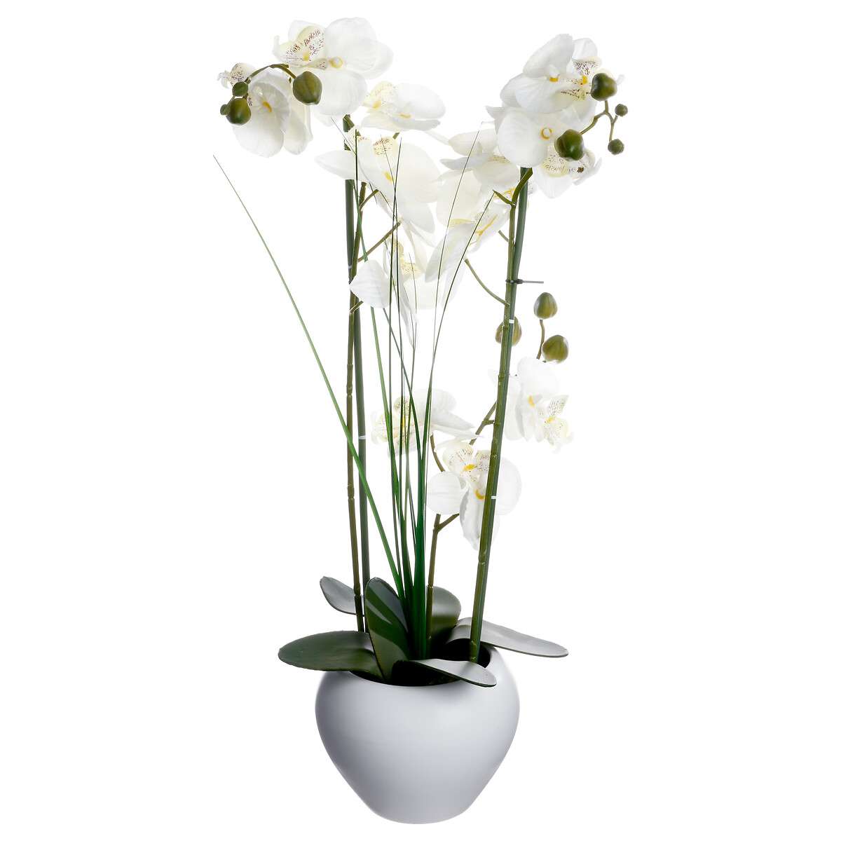 Atmosphera umjetno cvijeće u tegli orhideja 53cm cement/plastika bijela