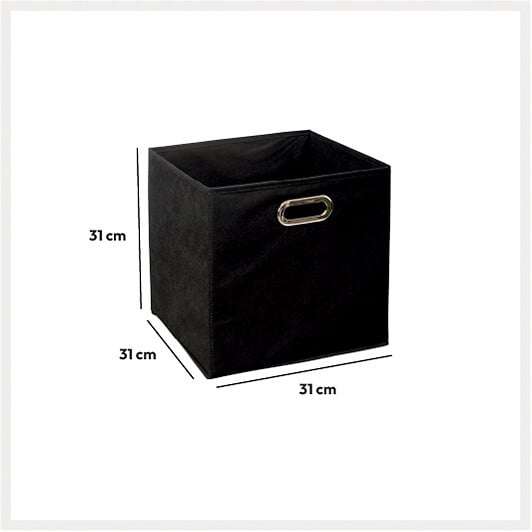 Five kutija za odlaganje modul 31x31cm, crna - Image 3