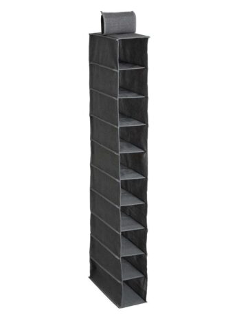 Five viseći organizator za obuću 10 otvora 15x120cm tamno sivi