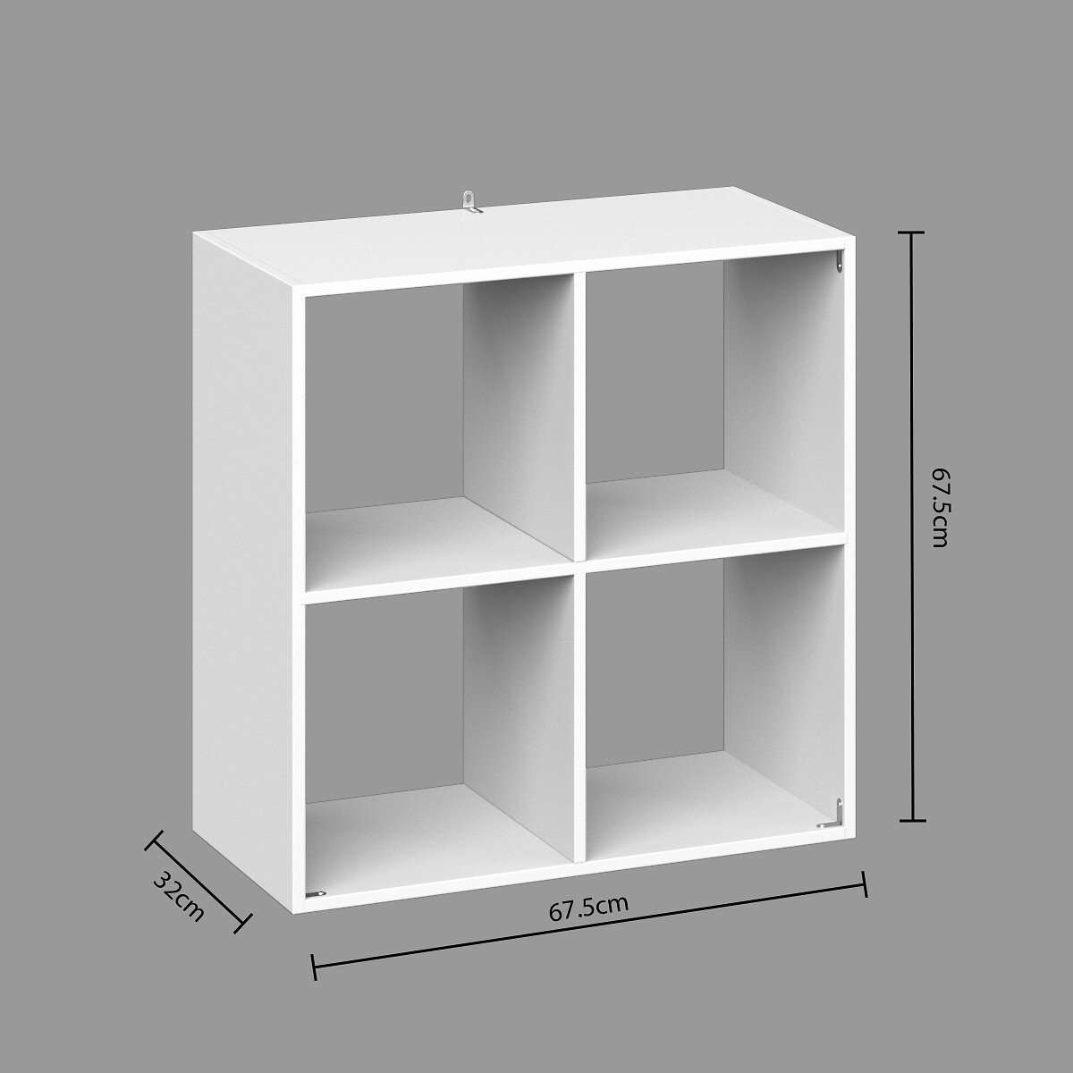 Five polica 4 otvora modul 67.5x32x67.5cm furnir bijela - Image 2