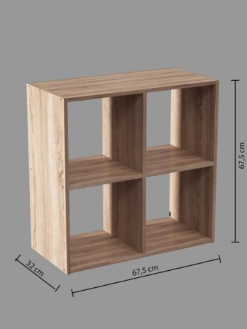 Five polica mix modul – 4 otvora 67.5x32x67.5cm iverica, natur