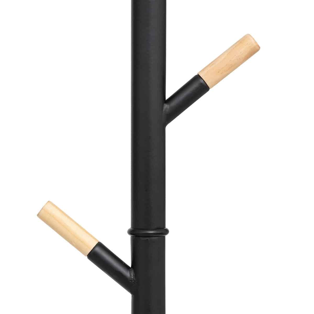 Five vješalica samostojeća za odjeću 6 kukica d.40x175.5cm metal drvo mdf crna - Image 2