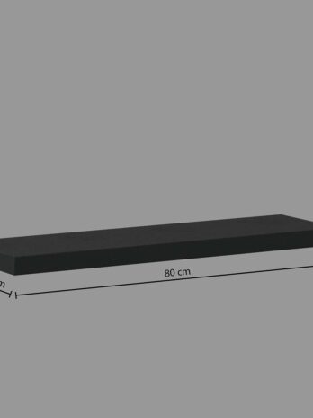 Five zidna polica fixy 80×23.5×3.8cm mdf, crna