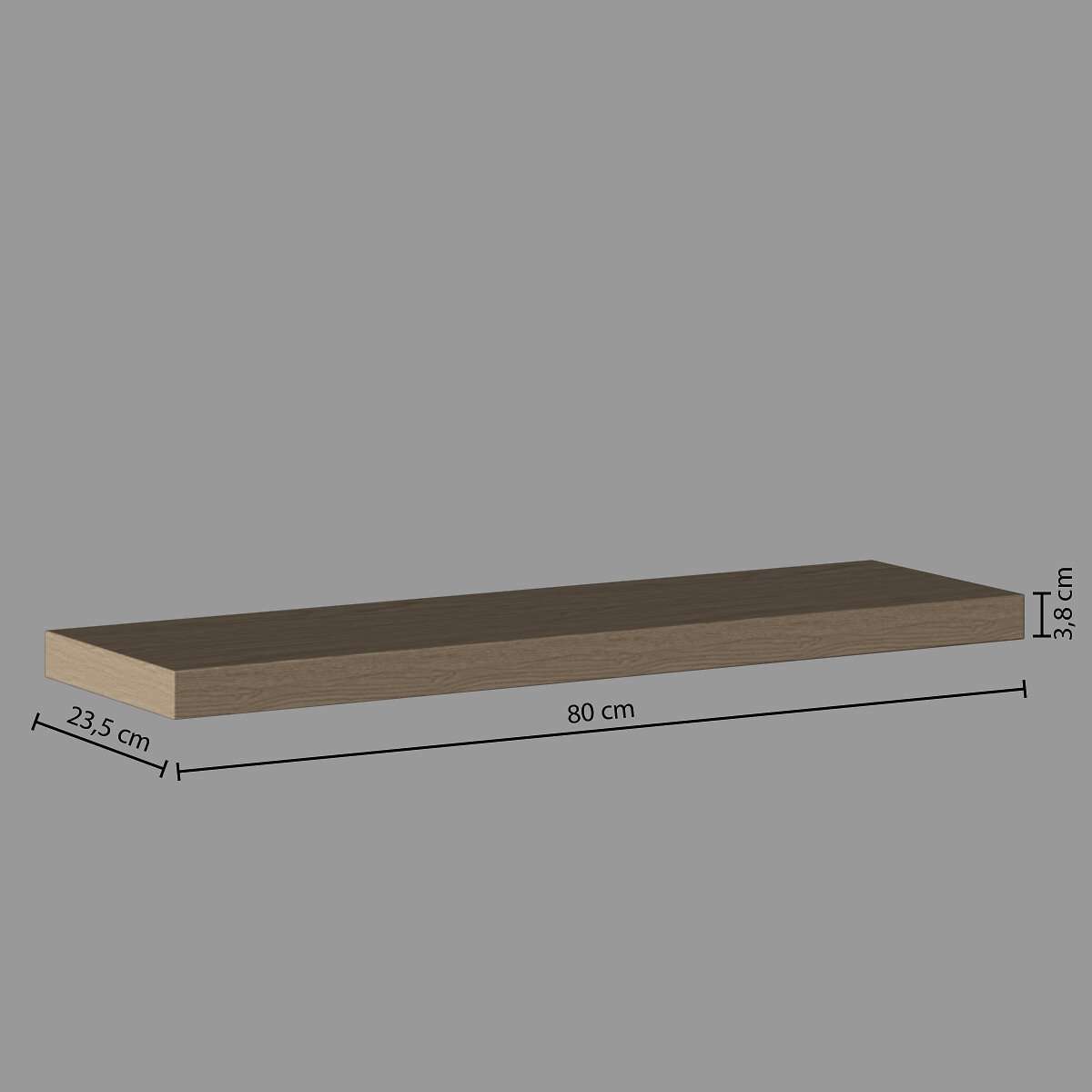 Five zidna polica fixy 80x23.5x3.8cm mdf, natur - Image 2