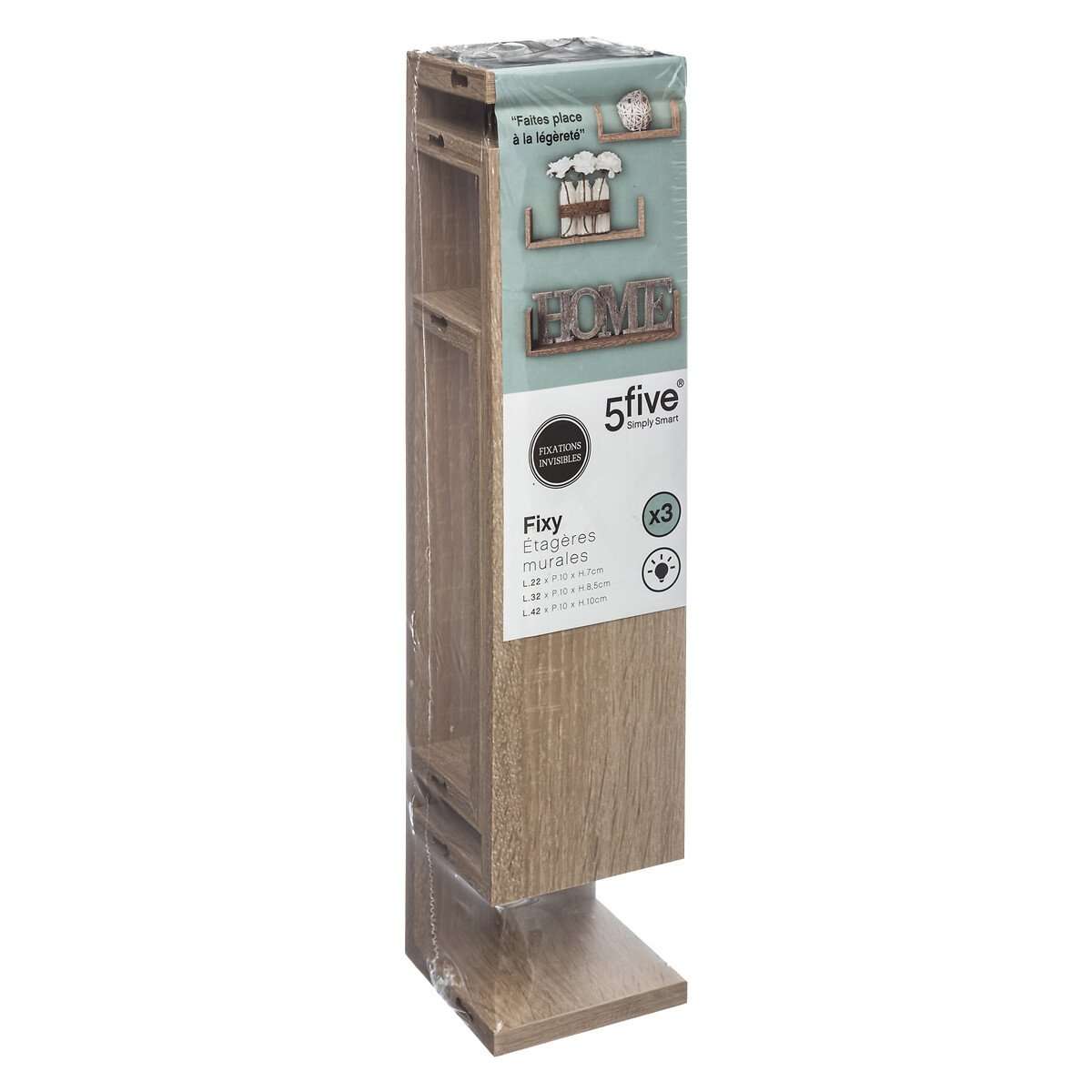 Five set polica fixy edge 3/1 mdf, natur - Image 3