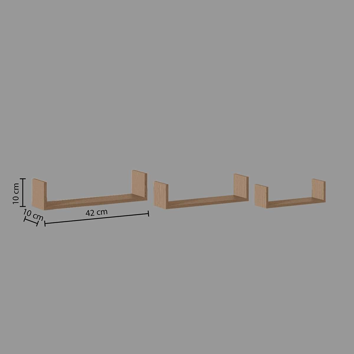 Five set polica fixy edge 3/1 mdf, natur - Image 2
