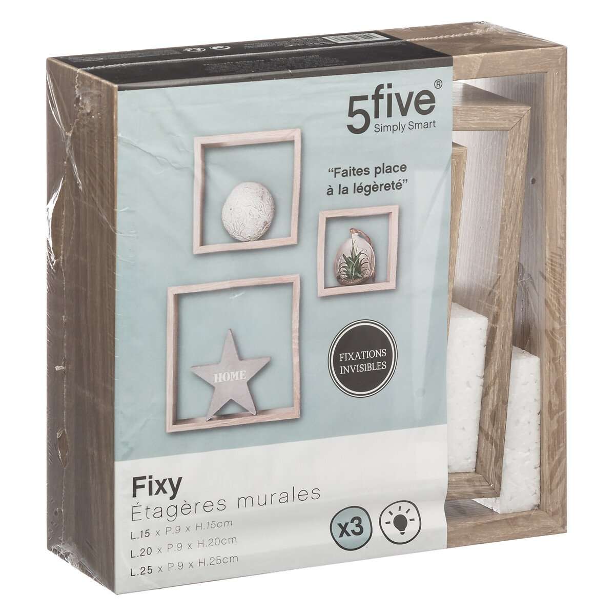 Five set polica fixy cube s 3/1 mdf, natur - Image 3
