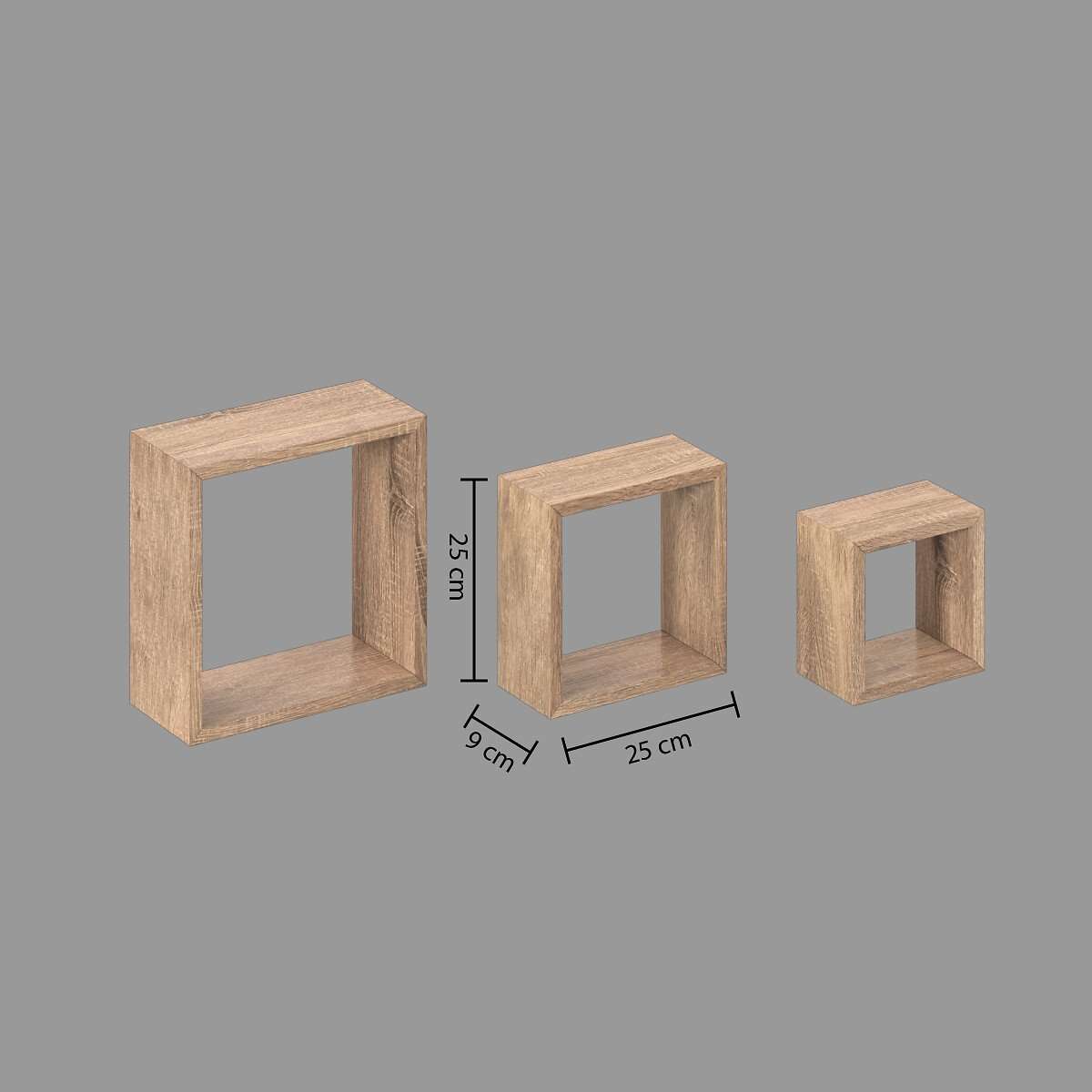 Five set polica fixy cube s 3/1 mdf, natur - Image 2