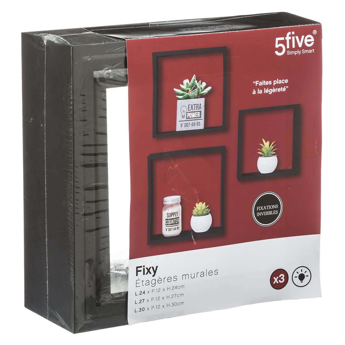 Five set polica fixy cube l 3/1 mdf, crna - Image 3