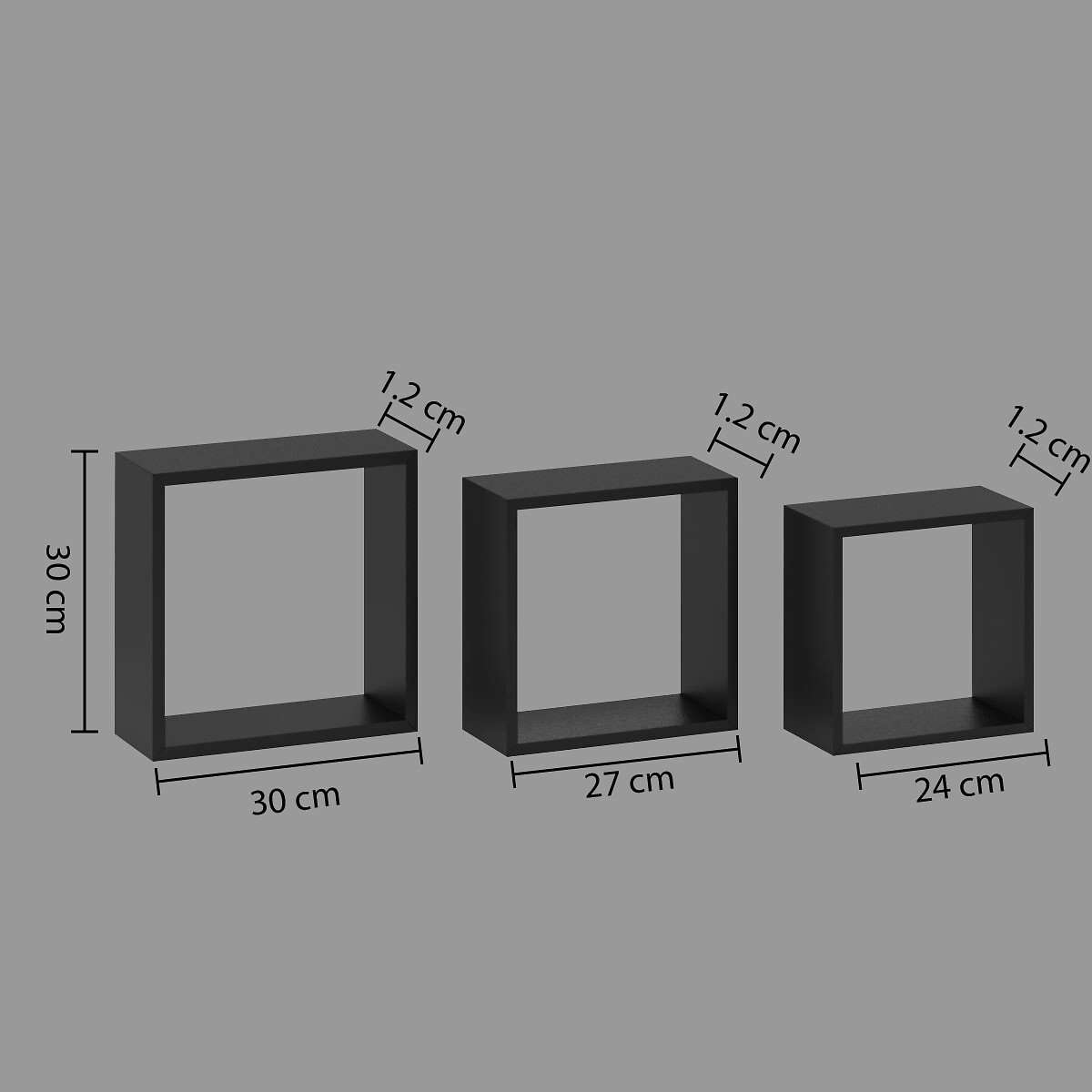Five set polica fixy cube l 3/1 mdf, crna - Image 2