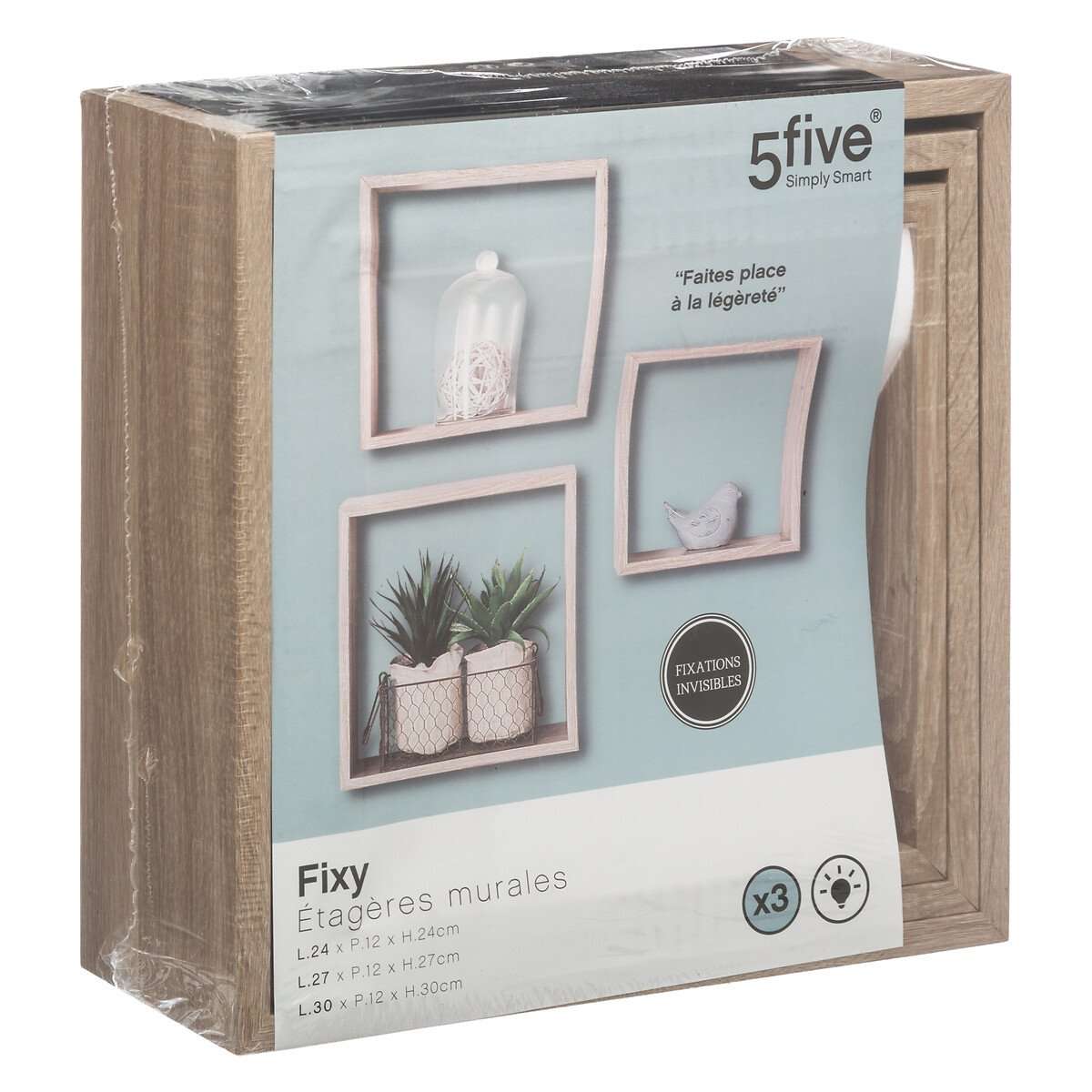 Five set polica fixy cube l 3/1 mdf, natur - Image 3