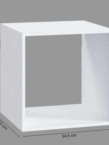Five polica 1 otvor modul 34.5x32x34.5cm furnir bijela