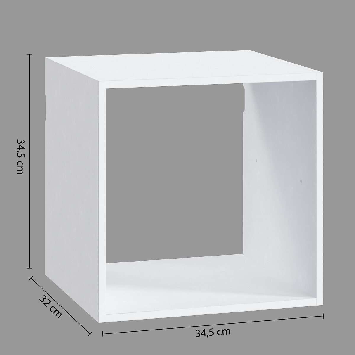 Five polica 1 otvor modul 34.5x32x34.5cm furnir bijela - Image 2