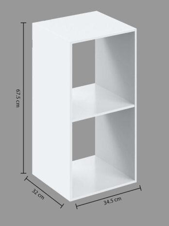 Five polica 2 otvora modul 34.5x32x67.6cm furnir bijela