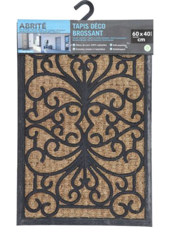 Luance otirač sally 40x60cm braided coco/gumeni – smeđi