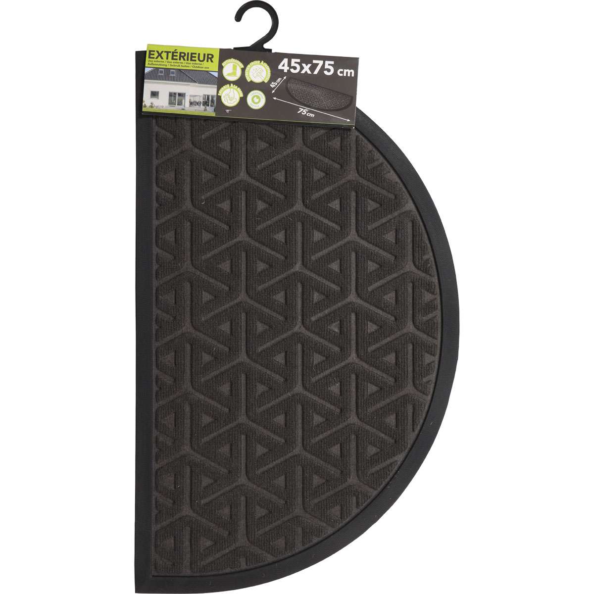 Luance otirač wilson 45x75cm polumjesec shape polyester/gumeni - dark sivi - Image 2