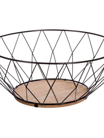 Five košara za voće diamond 28×11.5cm metal/mdf, crna