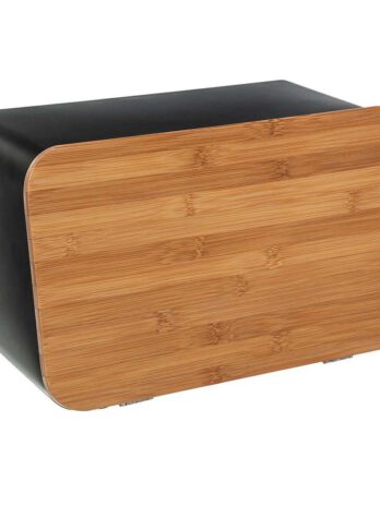 Five kutija za kruh s daskom za rezanje modern 37×22.5×23.5cm metal crna