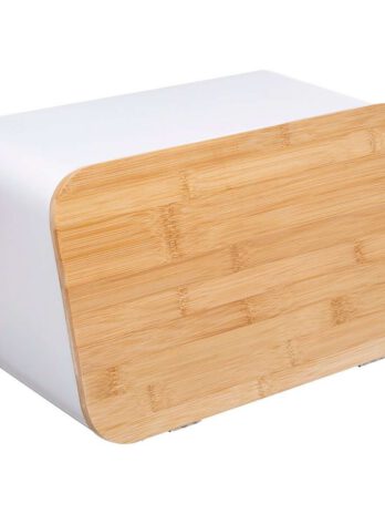 Five kutija za kruh s daskom za rezanje modern 37×22.5×23.5cm metal bijela