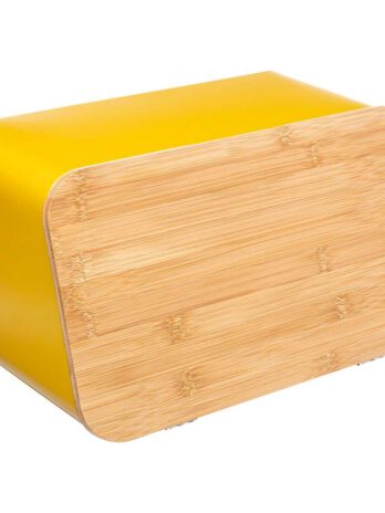 Five kutija za kruh s daskom za rezanje modern 37×22.5×23.5cm metal žuta