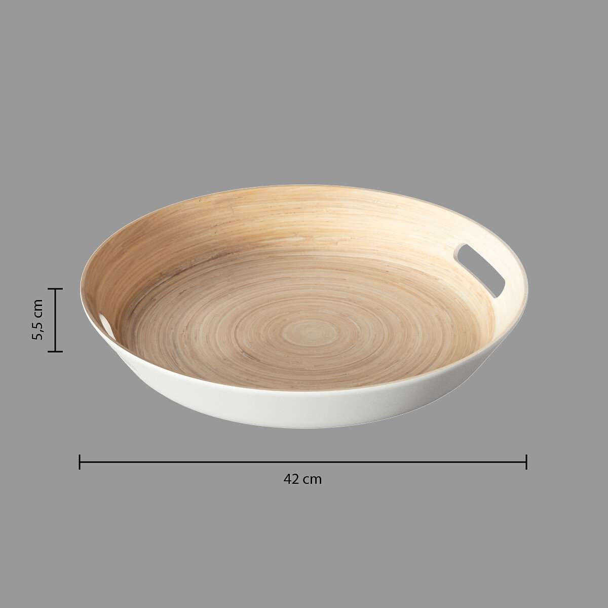 Five pladanj za posluživanje modern d.42x5.5cm bambus bijeli - Image 3