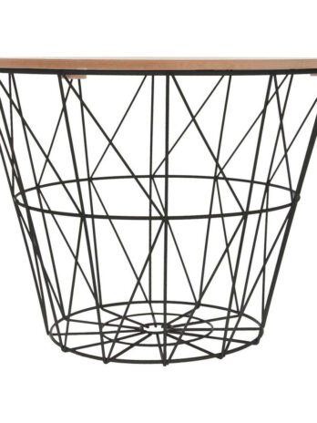 Atmosphera stolić kumi 38×30,5cm metal/drvo/mdf crni