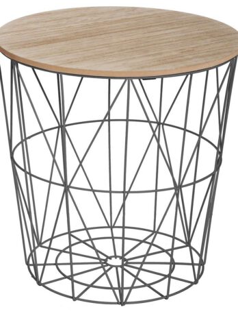 Atmosphera stolić kumi 40x41cm metal/drvo/mdf crni