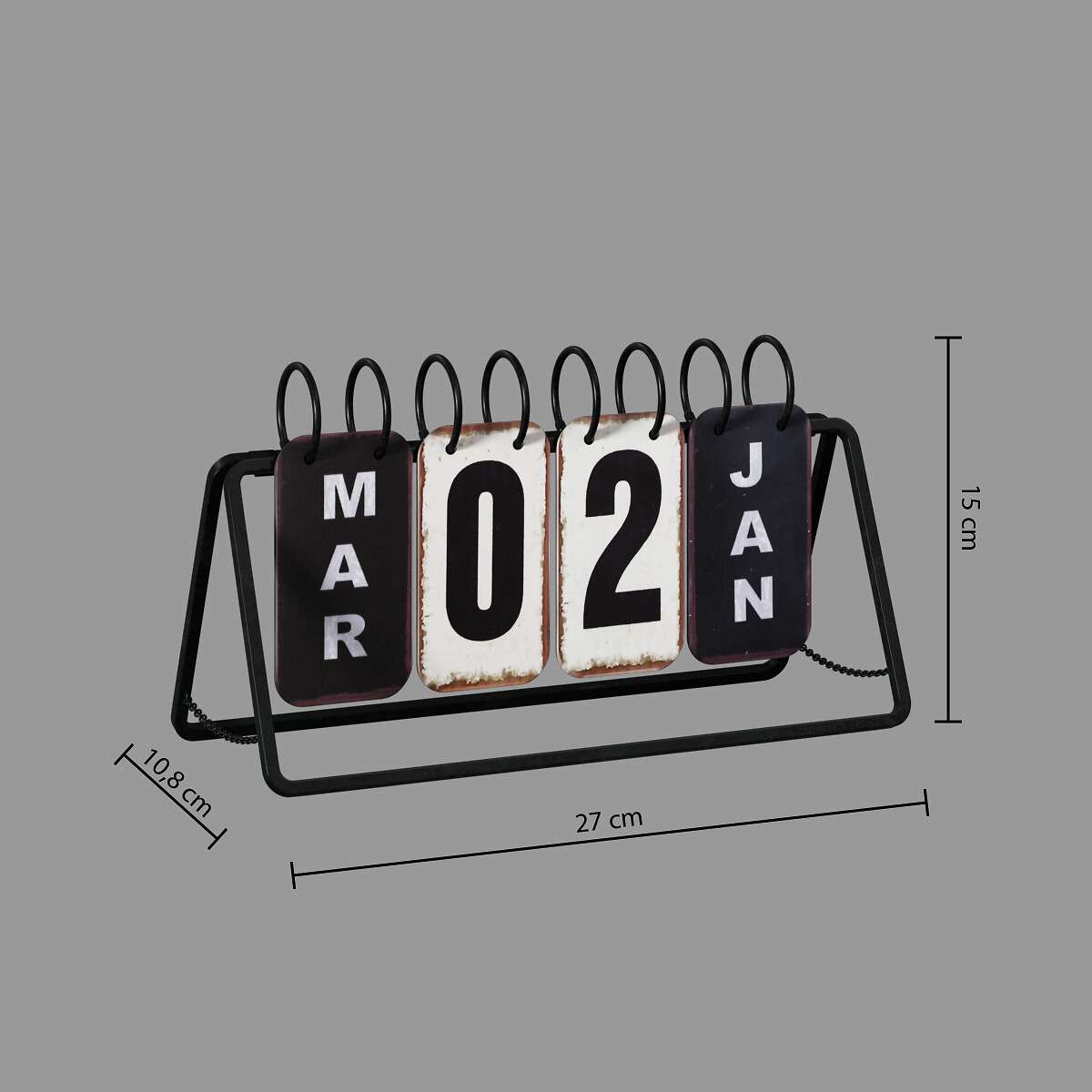 Atmosphera kalendar 27x10,8x15cm metal crno-bijeli - Image 4