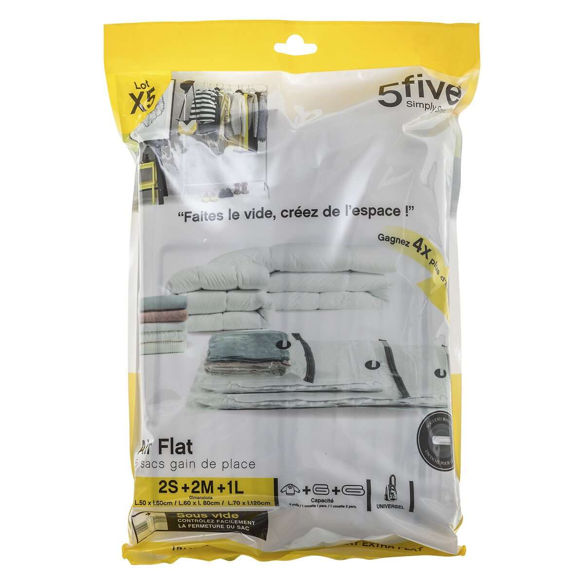 Five set vakum vreća 5/1 airless - 2 x s 50x60cm, 2 x m 60x80cm, 1 x l 70x120cm