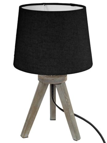 Atmosphera svjetiljka stolna mini 18×30,5cm drvo/poliester crna