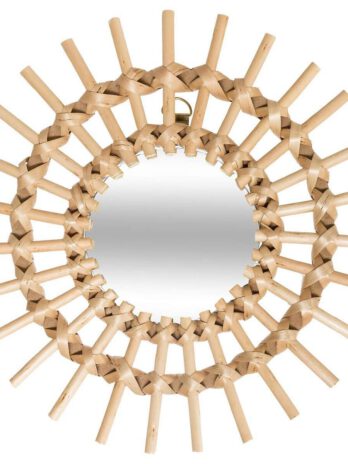 Atmosphera ogledalo sun 27x3cm staklo/ratan/mdf bež set 3/1