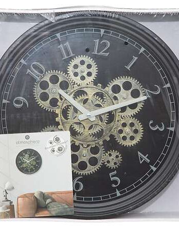 Atmosphera zidni sat meca 37x7cm metal/staklo/polipropilen crni
