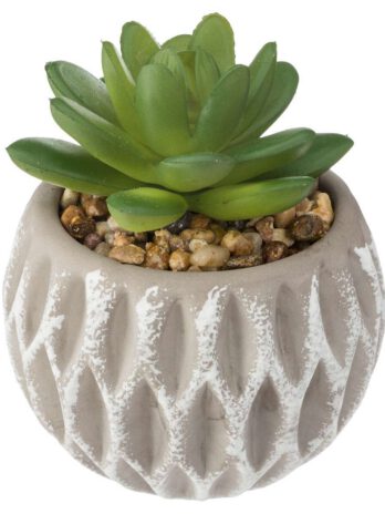 Atmosphera umjetno cvijeće u tegli 9cm pvc/cement siva