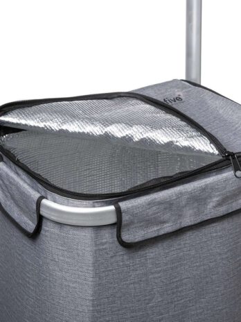 Five kolica za kupovinu termo 46.5x34x96cm aluminij poliester siva