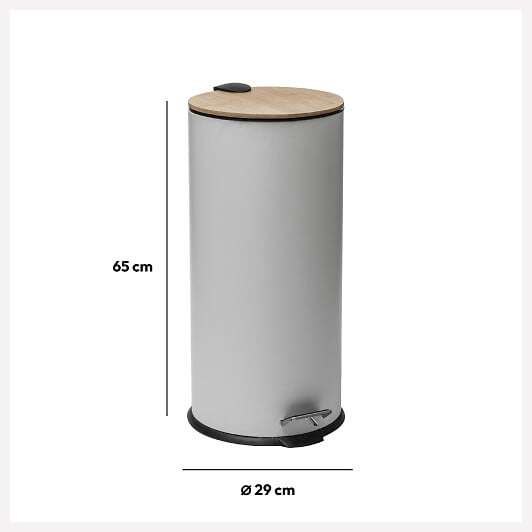 Five kanta za smeće bam 30l 29x36x65cm inox bijela - Image 9