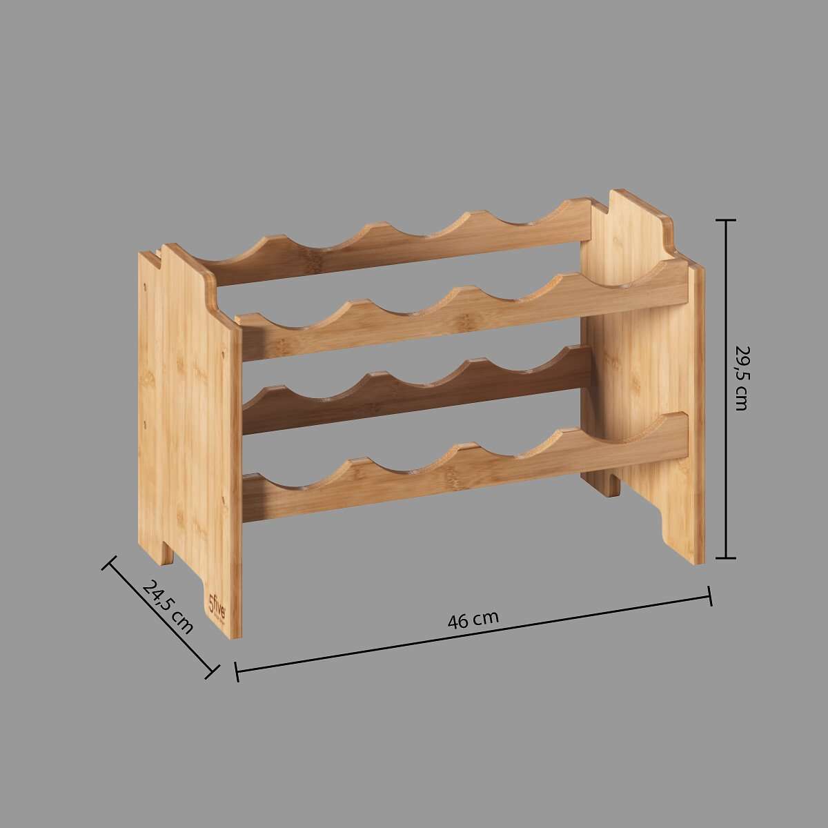Five stalak za vino 46x24.5x29.5cm bambus - Image 2